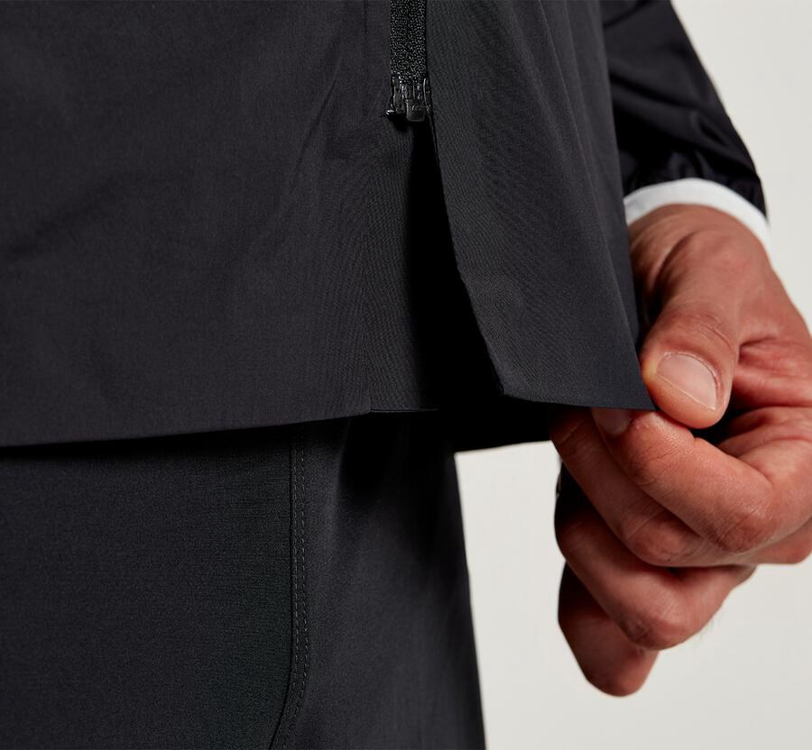 Hoka One One Mens Jackets - Full-Zip Wind - Black - UEBH61429